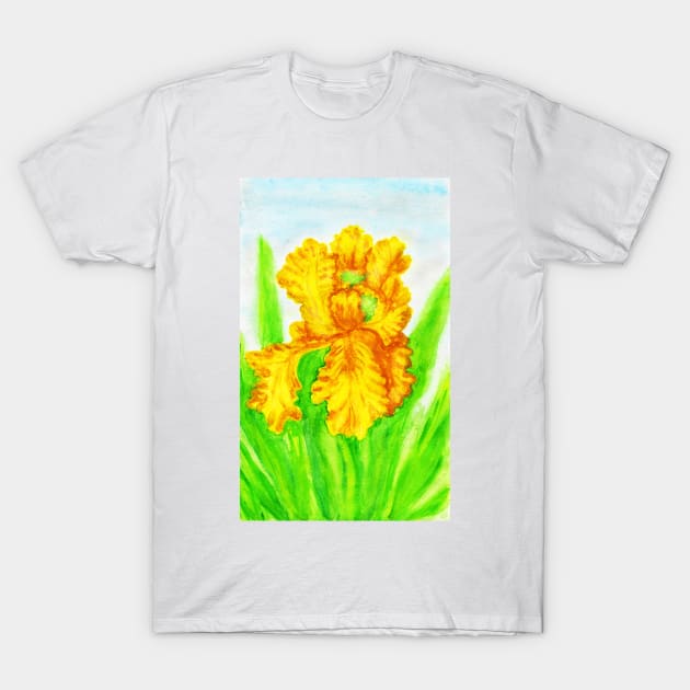 Yellow iris T-Shirt by IrinaAfonskaya